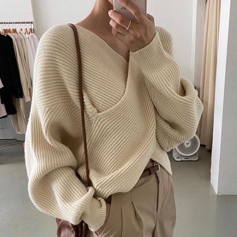 Iris | Elegant krydsstrikket sweater