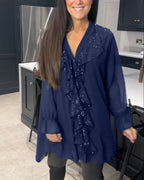 Lisa | Stilfuld bluse med flæser