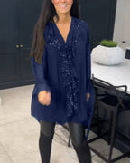 Lisa | Stilfuld bluse med flæser