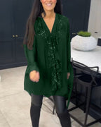 Lisa | Stilfuld bluse med flæser