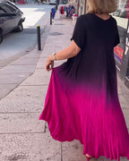 Anna | Casual plisseret Ombre-kjole