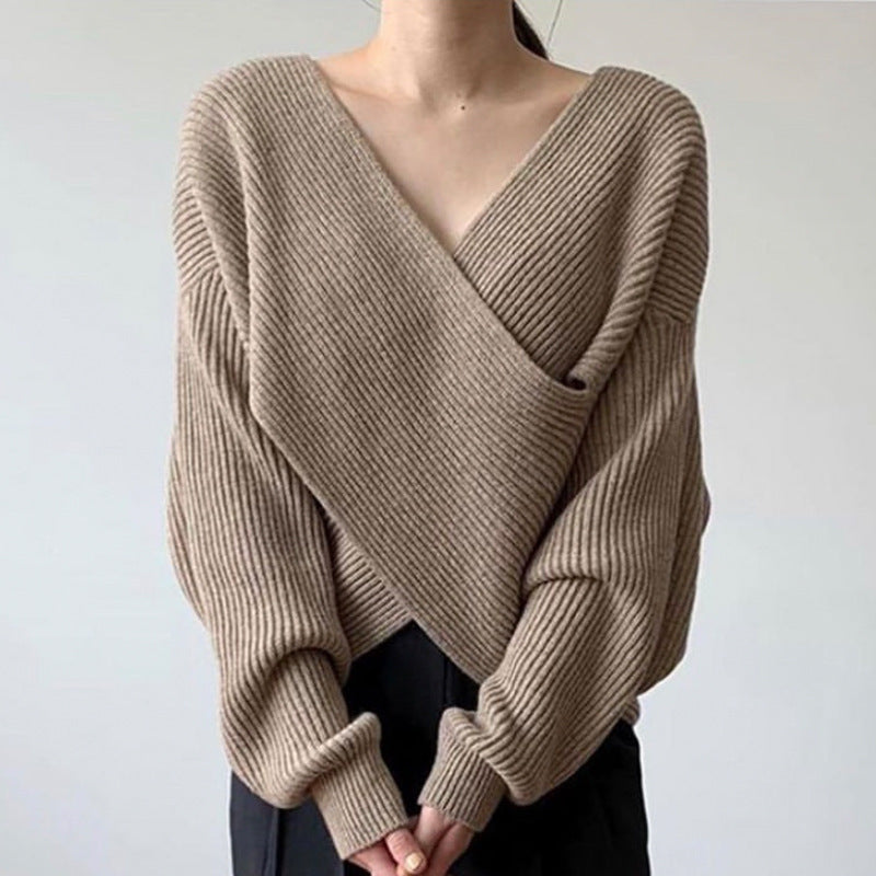 Iris | Elegant krydsstrikket sweater