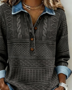 Laluna® | Trendy sweatshirt med krave