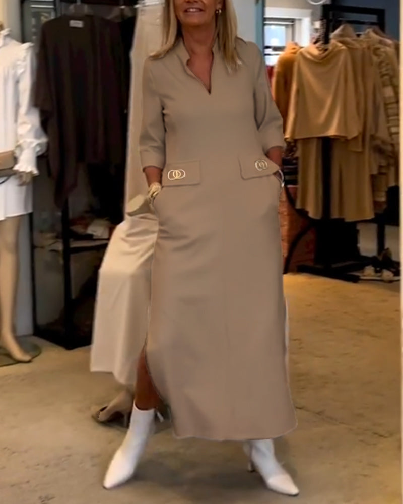 Emma | Off-shoulder kjole med 3/4-ærmer