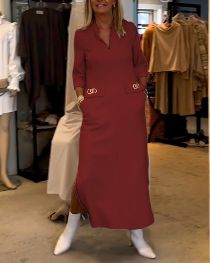 Emma | Off-shoulder kjole med 3/4-ærmer
