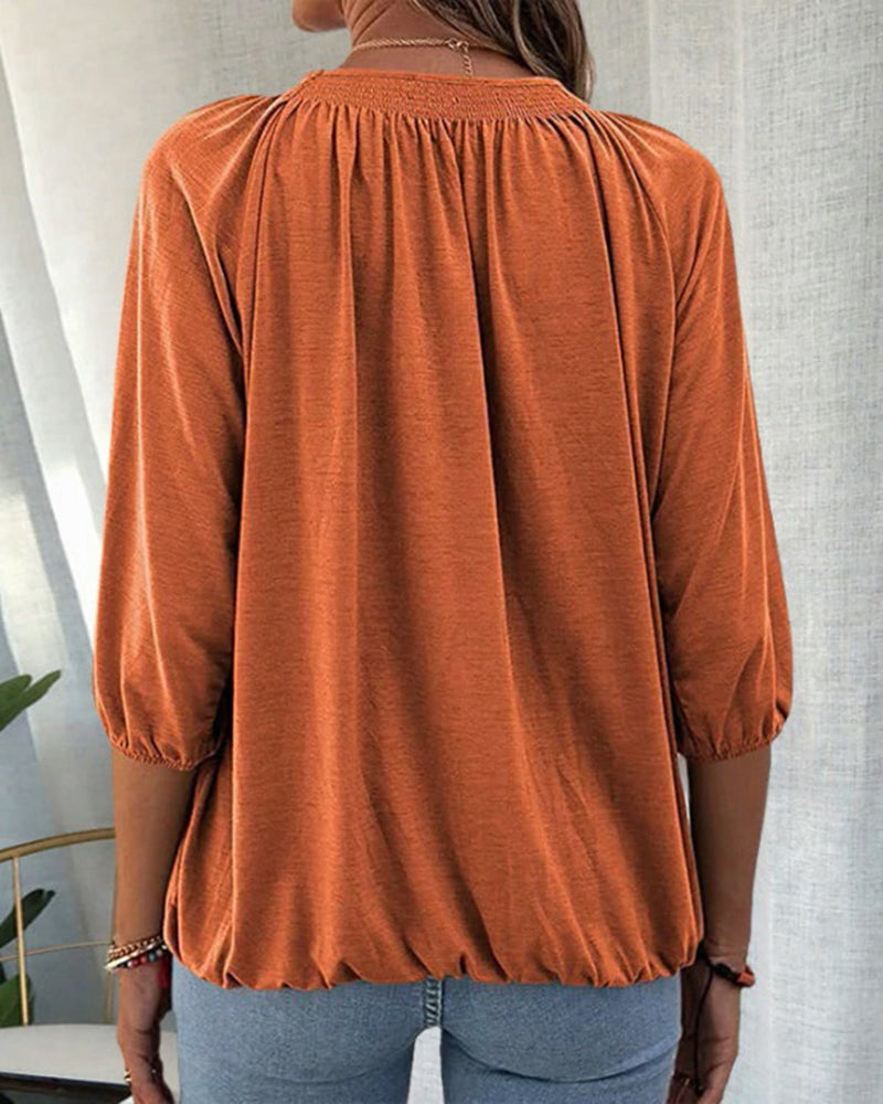 Ilse | T-shirt med rund hals og 3/4-ærmer