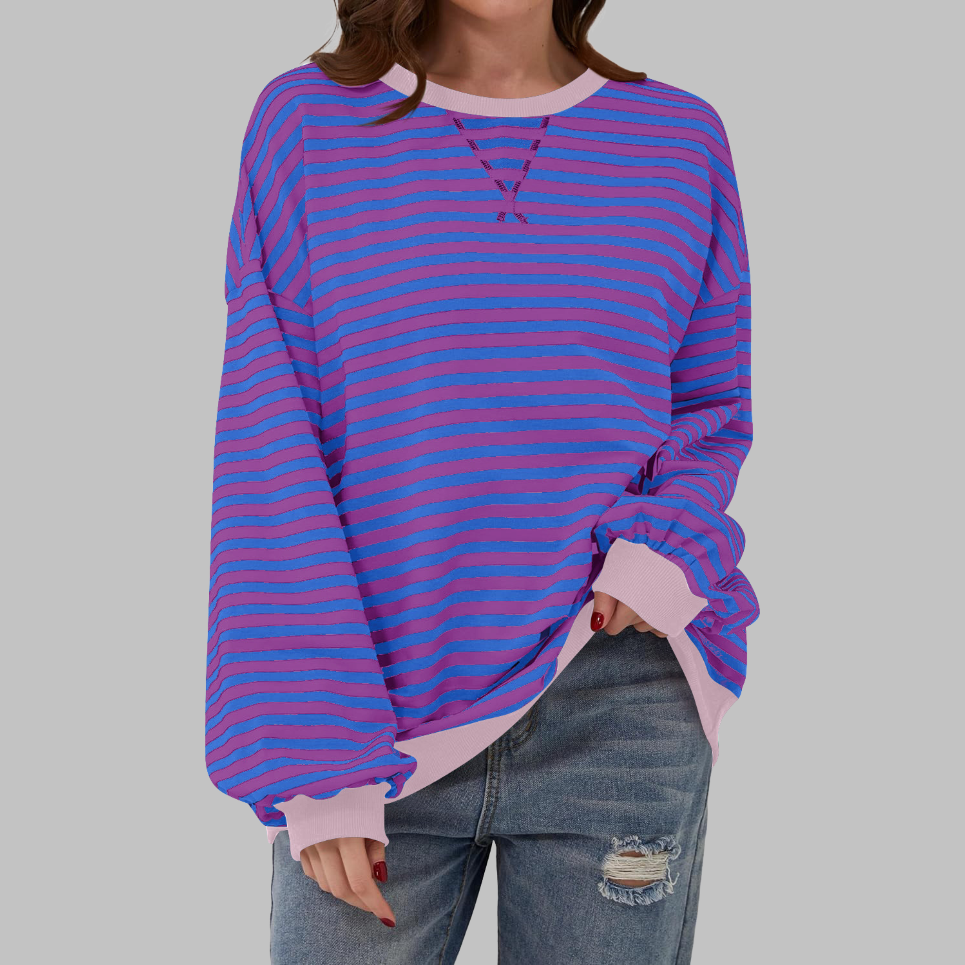 Amelia™ – Blødstrikket stribet sweater