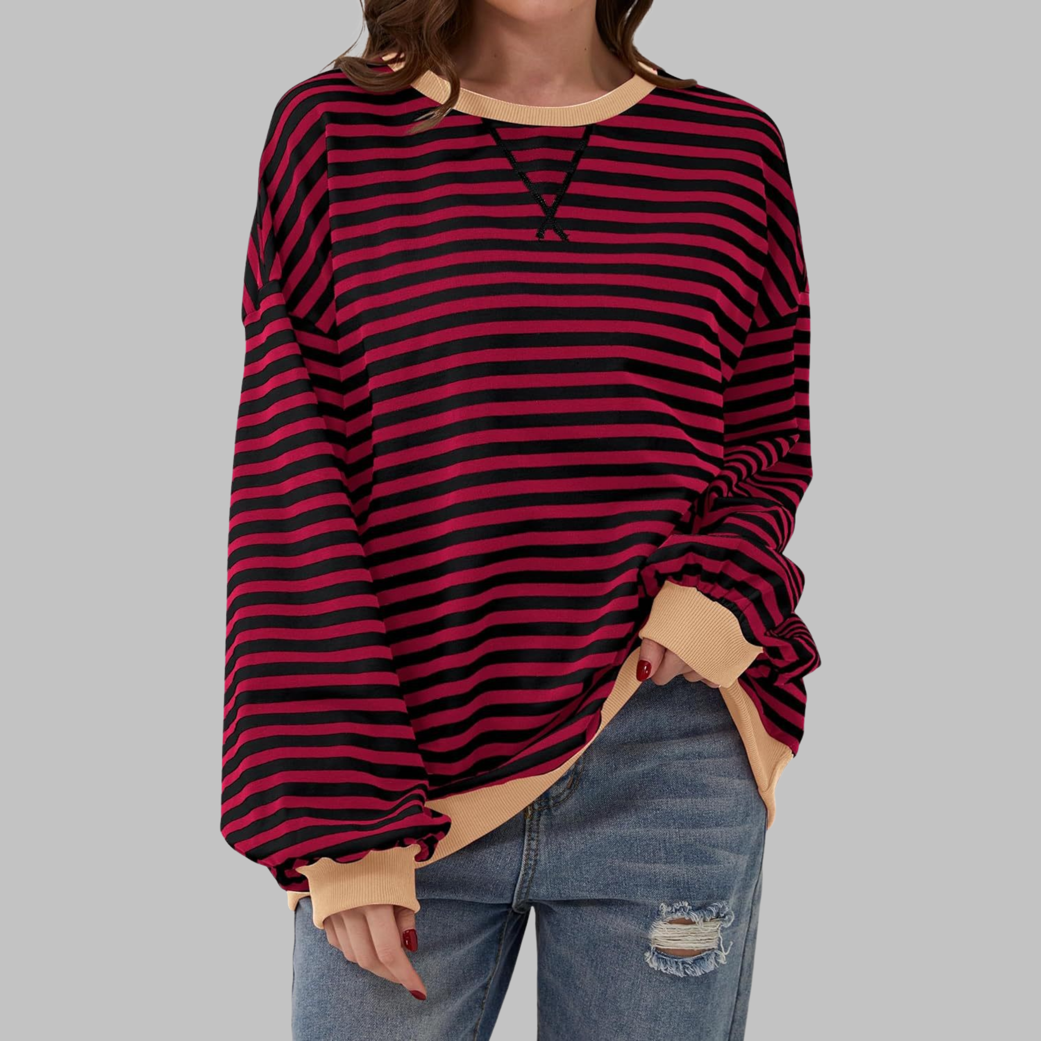 Amelia™ – Blødstrikket stribet sweater