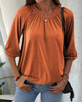 Ilse | T-shirt med rund hals og 3/4-ærmer