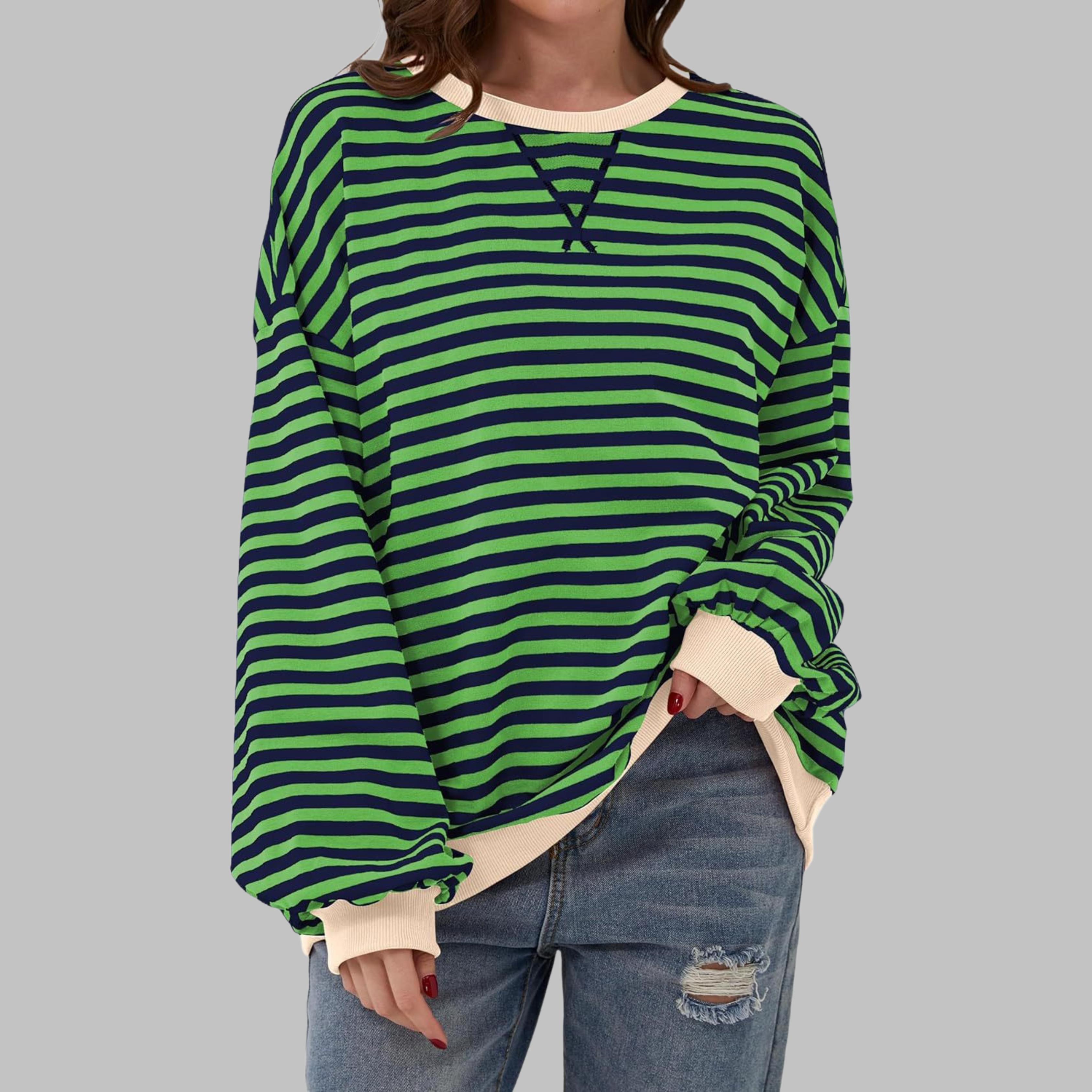 Amelia™ – Blødstrikket stribet sweater