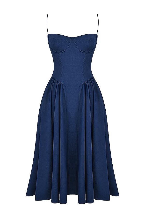Marloes | Midi-korsetkjole i twill