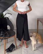 Femke | Ensfarvede Asymmetriske Casual Bukser