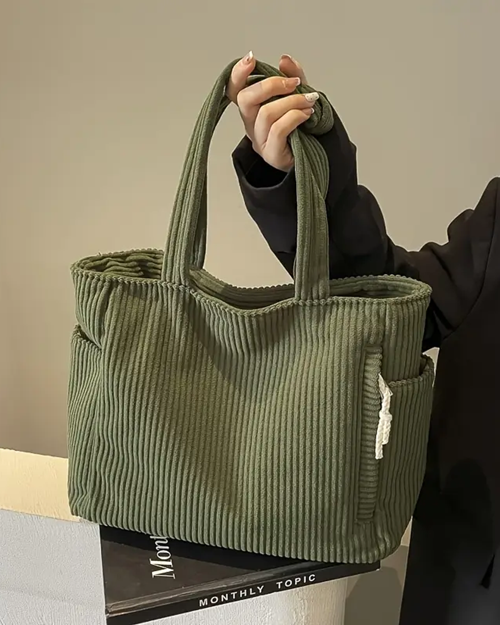 Tessa | Ribstrikket mulepose med snordetalje