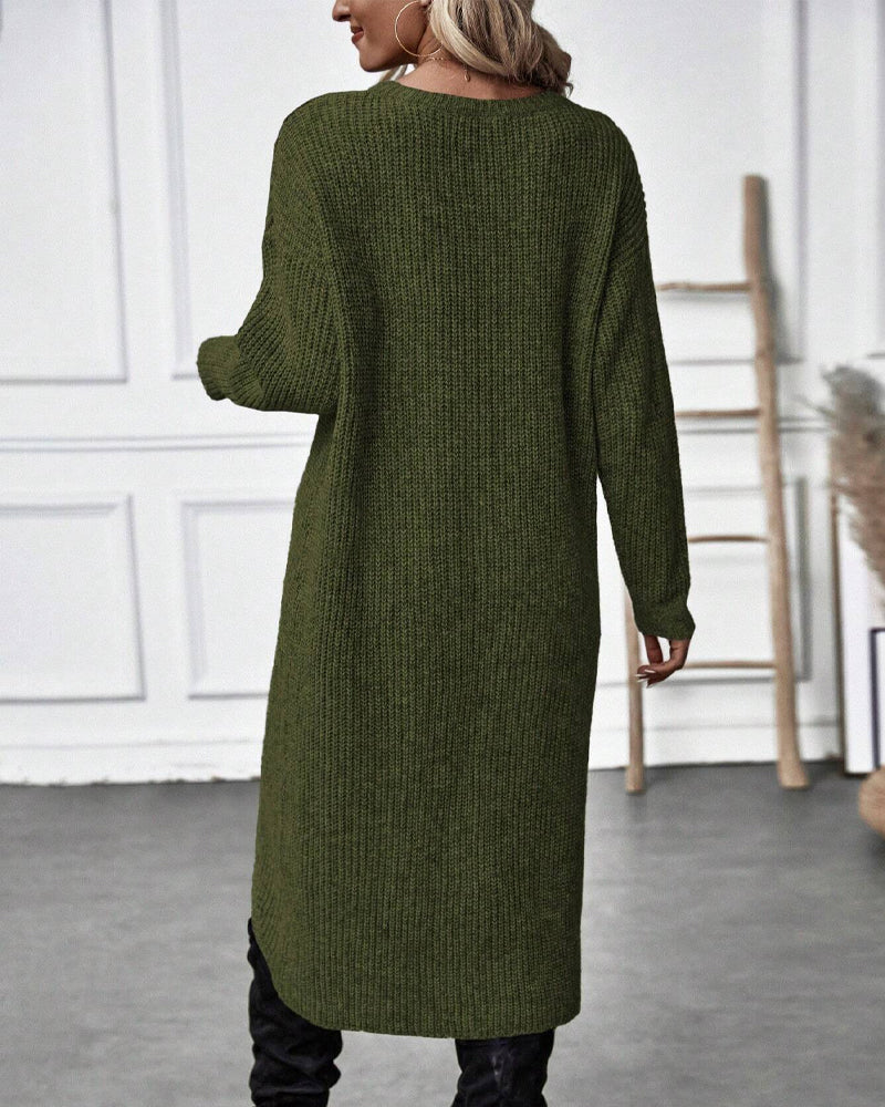 Sophie | Lang ensfarvet tunika-kjole