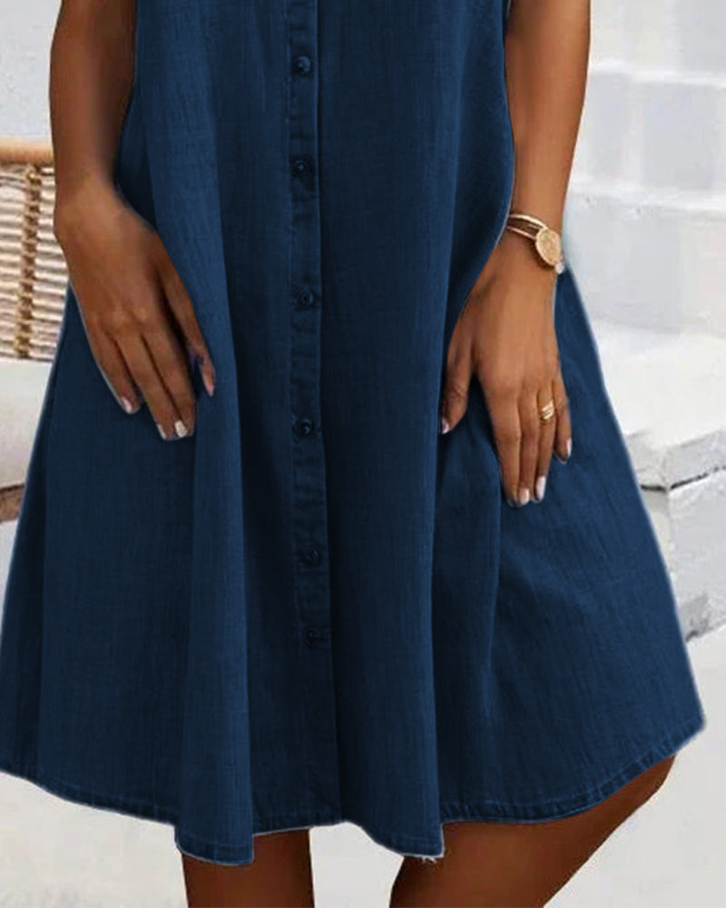 Nina | Afslappet denimkjole med krave