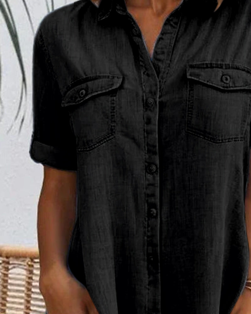 Nina | Afslappet denimkjole med krave