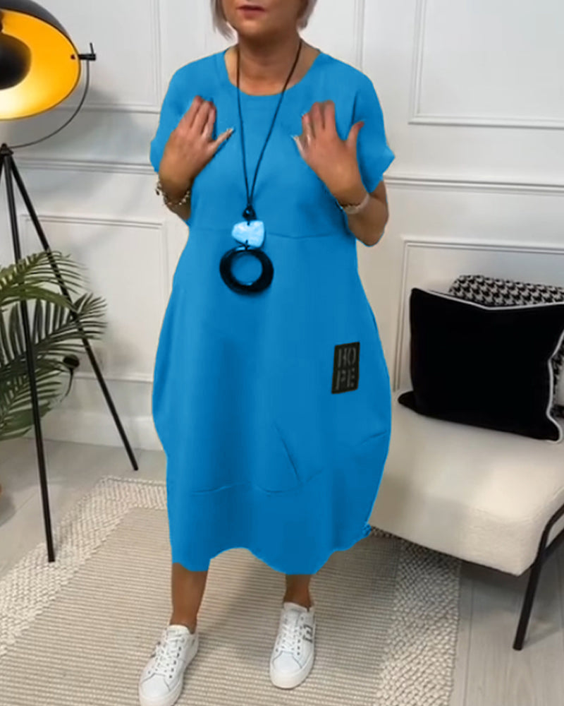 Enkel T-shirt til Fritid med Korte Ærmer