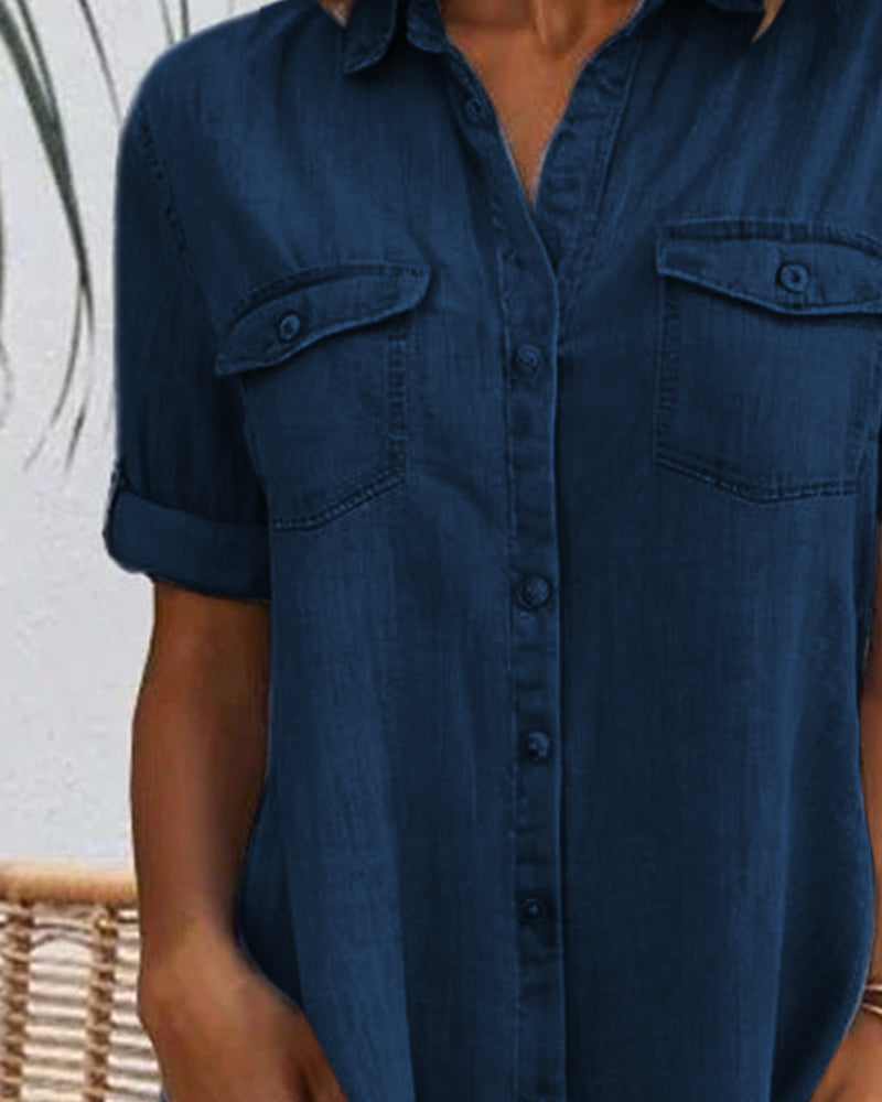 Nina | Afslappet denimkjole med krave