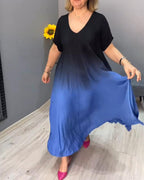 Anna | Casual plisseret Ombre-kjole