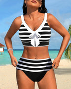 Sophie | Stribet højtaljet bikini