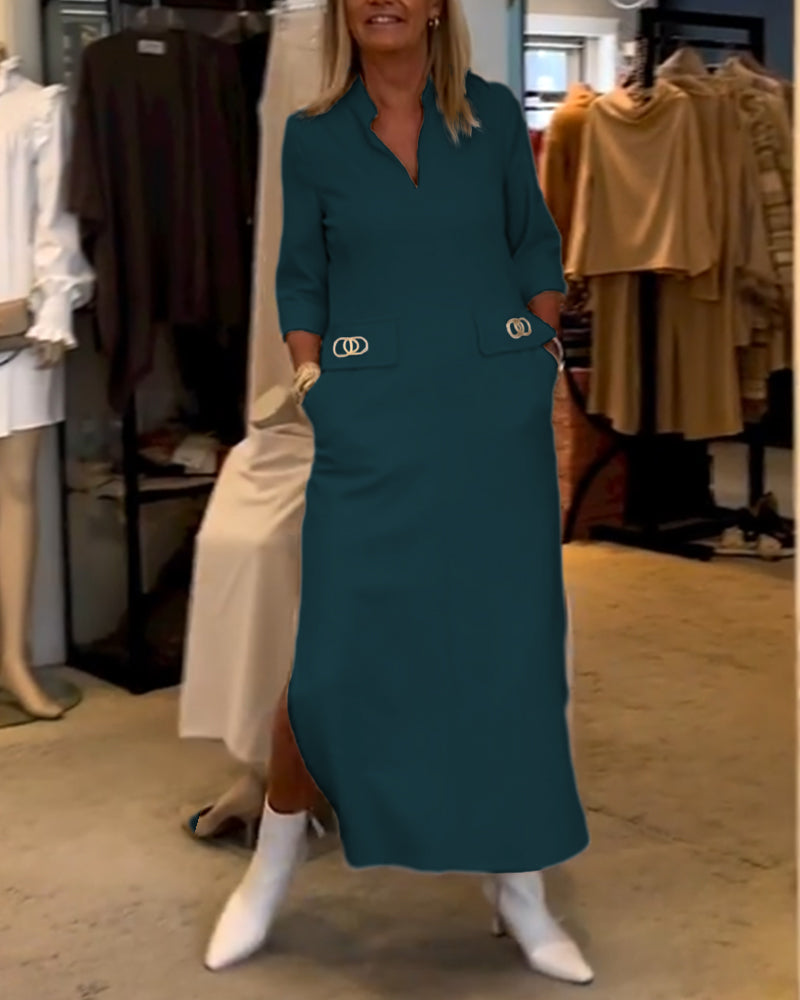 Emma | Off-shoulder kjole med 3/4-ærmer
