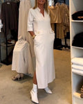 Emma | Off-shoulder kjole med 3/4-ærmer