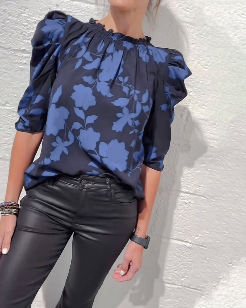 Nina | Bluse Pufærme Flæse