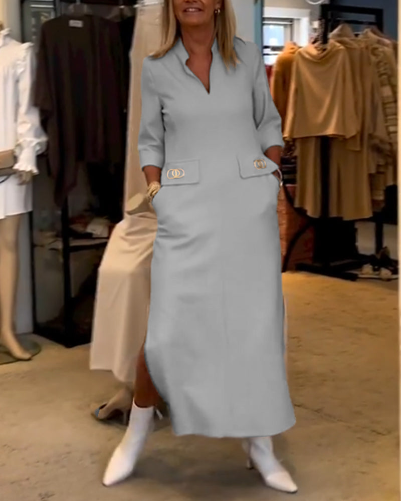 Emma | Off-shoulder kjole med 3/4-ærmer