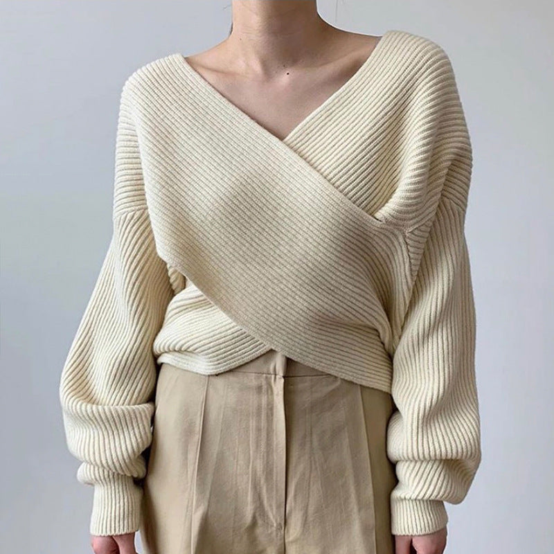 Iris | Elegant krydsstrikket sweater