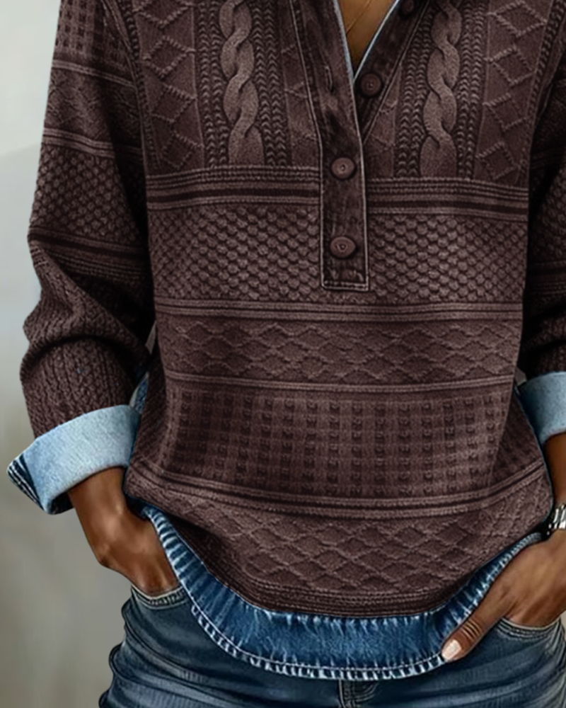 Laluna® | Trendy sweatshirt med krave