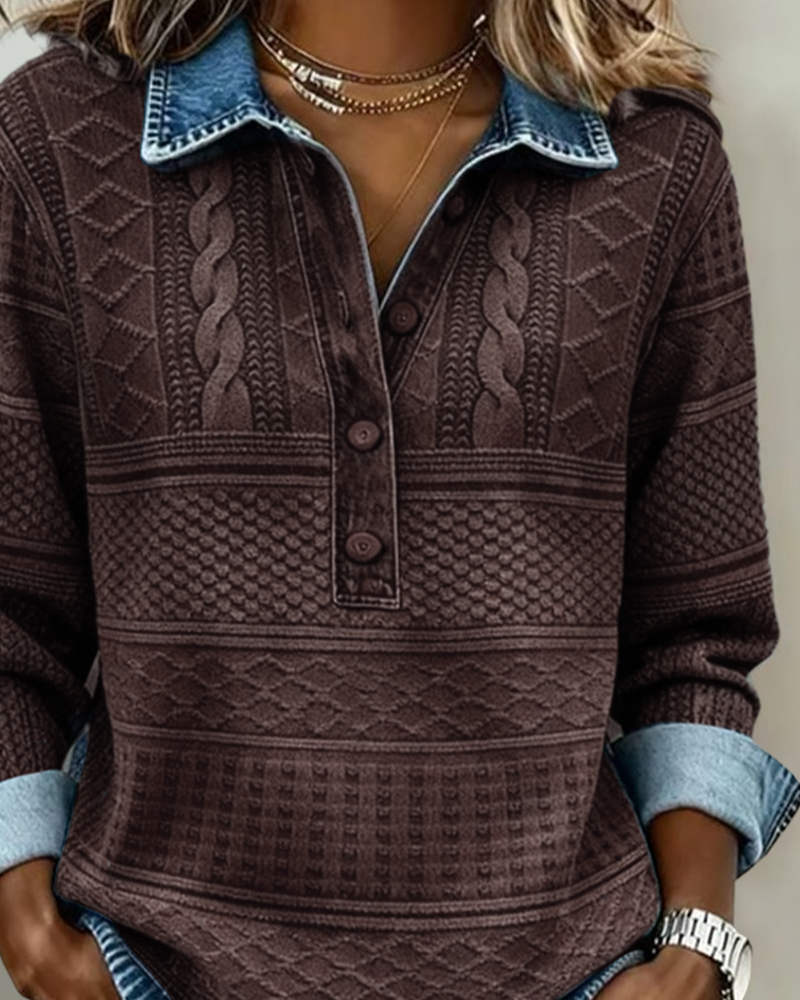 Laluna® | Trendy sweatshirt med krave