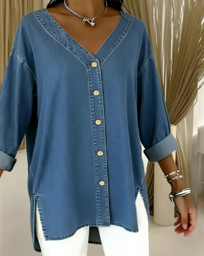 Almira™ – Elegant Denimbluse