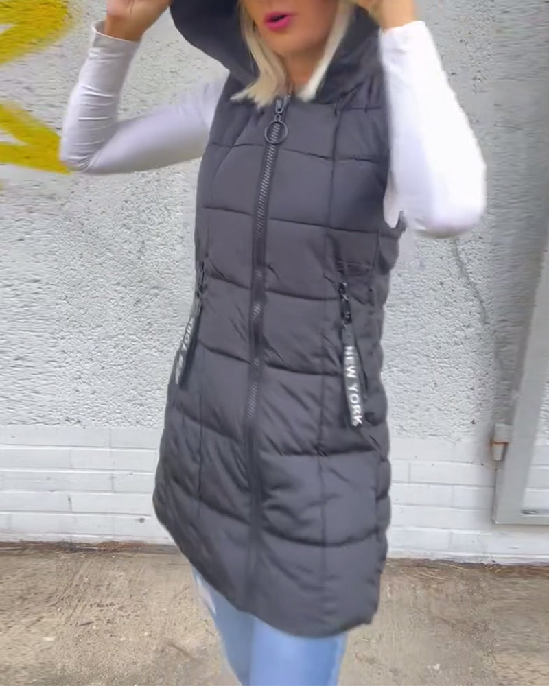 Julia | Ærmeløs vatteret jakke
