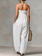 Nora | Stropløs Hør-Jumpsuit