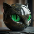 NyxCharm - Mystisk Sort Kat Hoved Skulptur