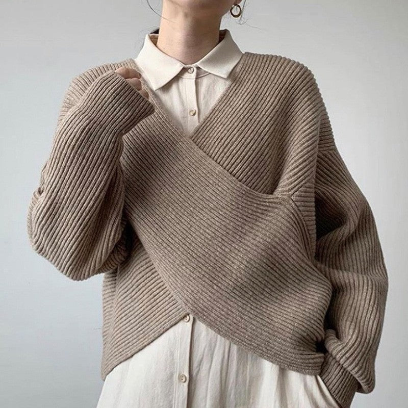 Iris | Elegant krydsstrikket sweater