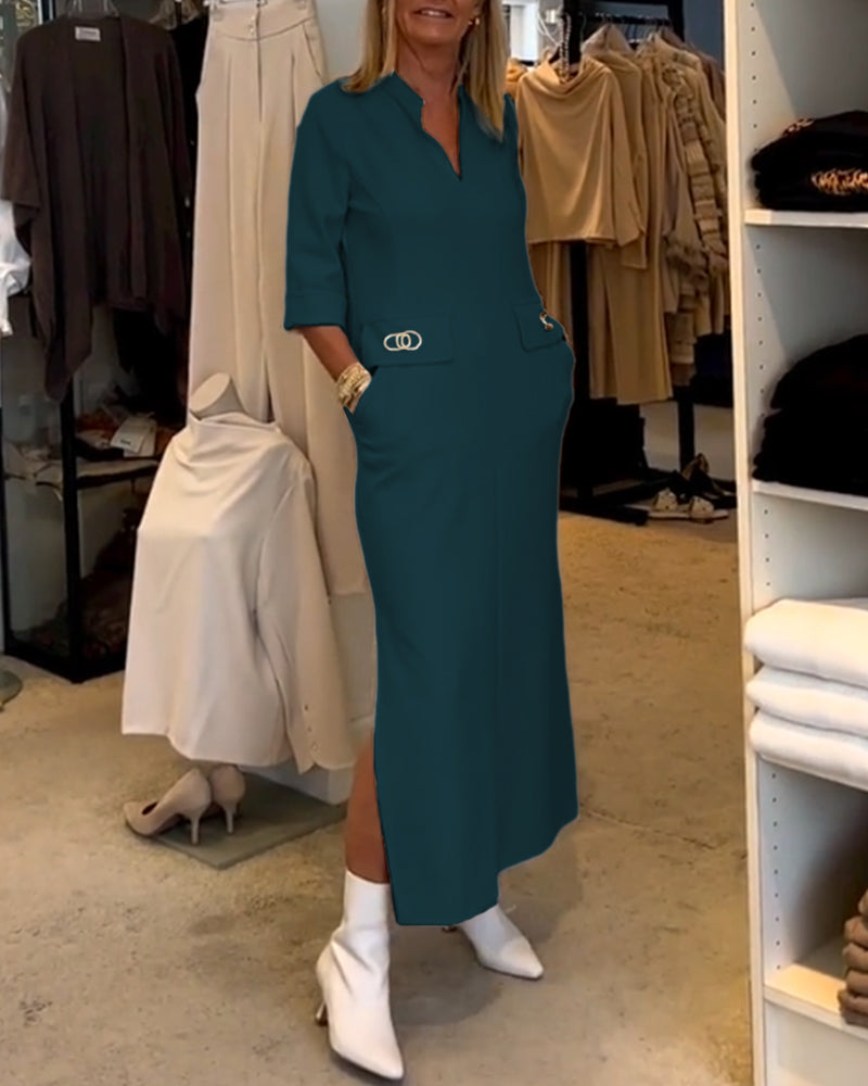 Emma | Off-shoulder kjole med 3/4-ærmer