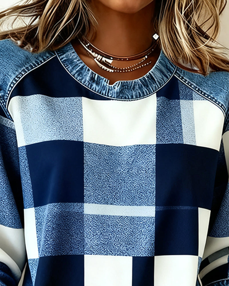 Huis Van Loon | Sweater med rombe-patchwork og kontrastfarve