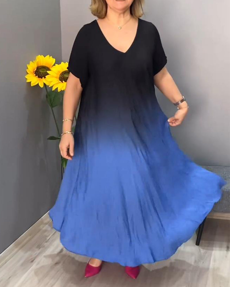 Anna | Casual plisseret Ombre-kjole