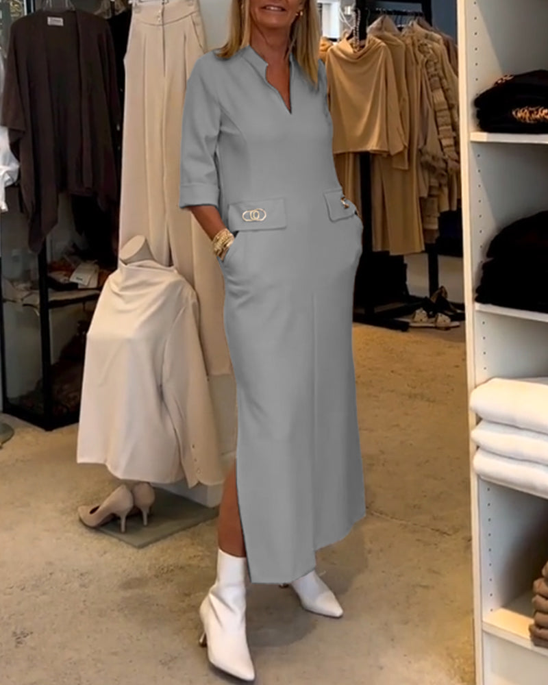 Emma | Off-shoulder kjole med 3/4-ærmer