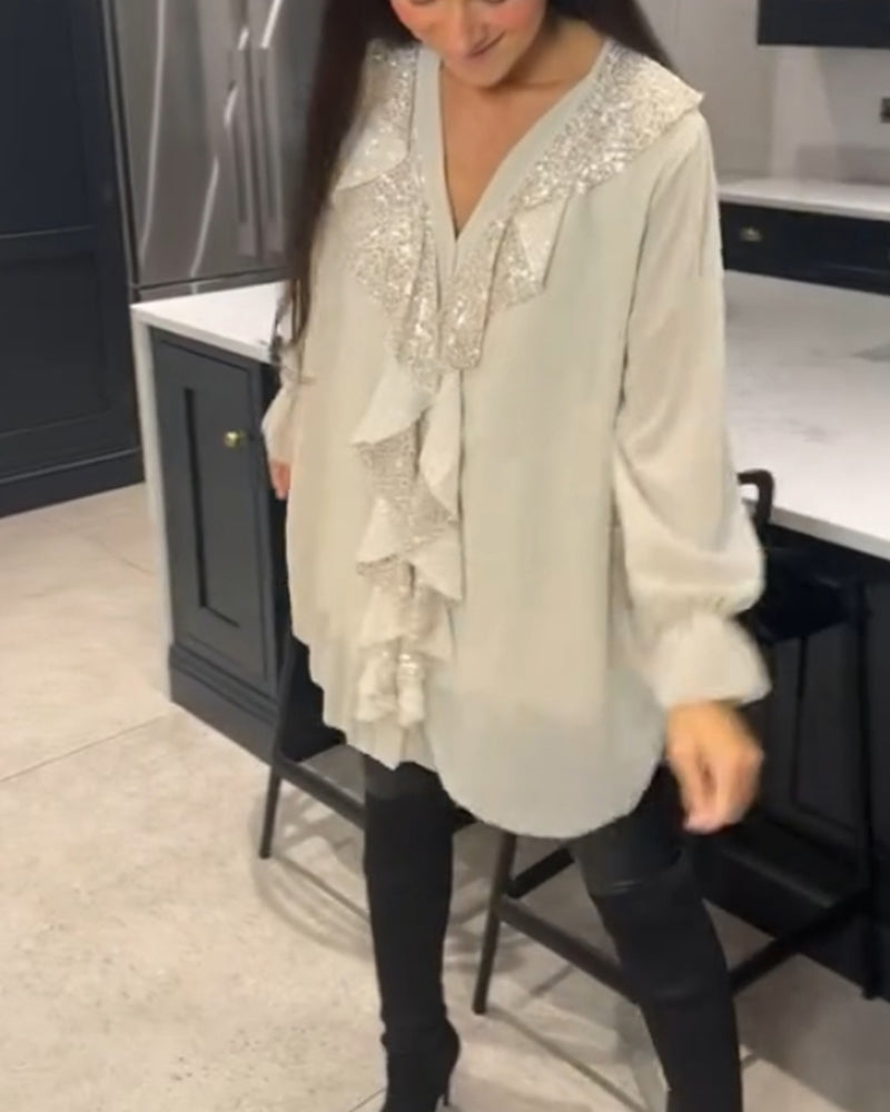 Lisa | Stilfuld bluse med flæser