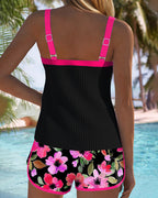 Anouk | Elegant tankini-sæt med shorts i blomstermønster
