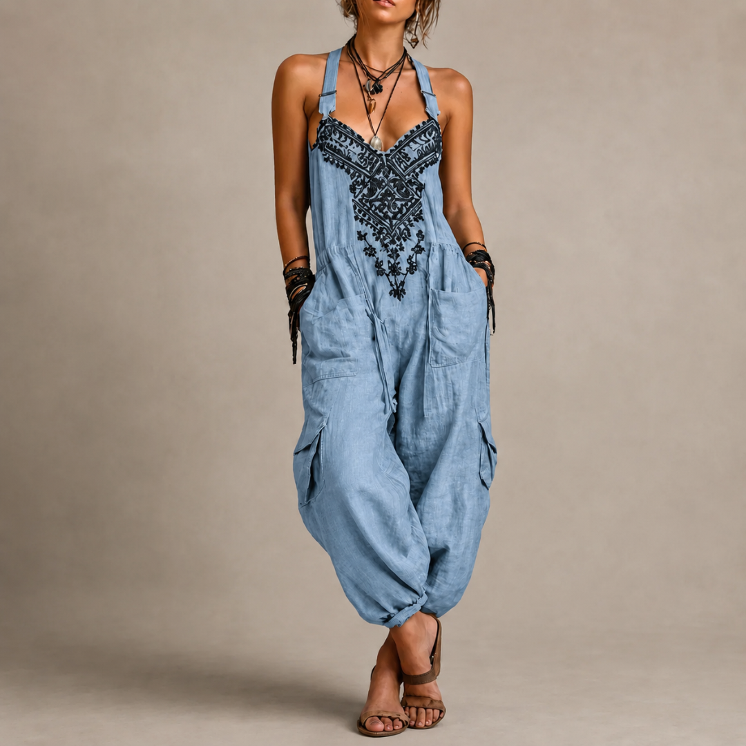 Astrid | Broderet Bohemien Jumpsuit