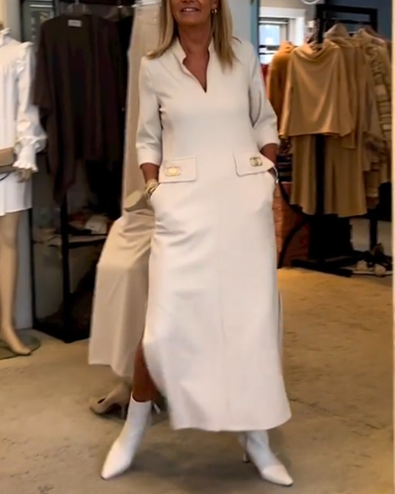 Emma | Off-shoulder kjole med 3/4-ærmer