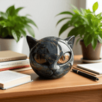 NyxCharm - Mystisk Sort Kat Hoved Skulptur