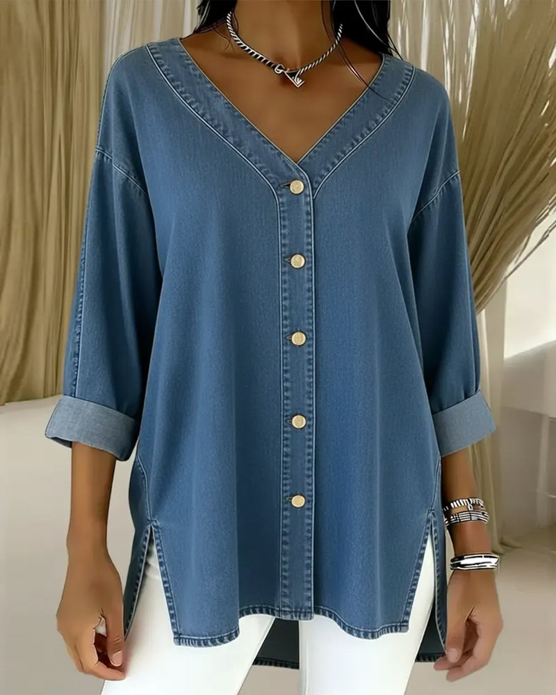 Almira™ – Elegant Denimbluse