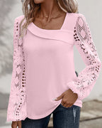Femke | Afslappet bluse med blonde