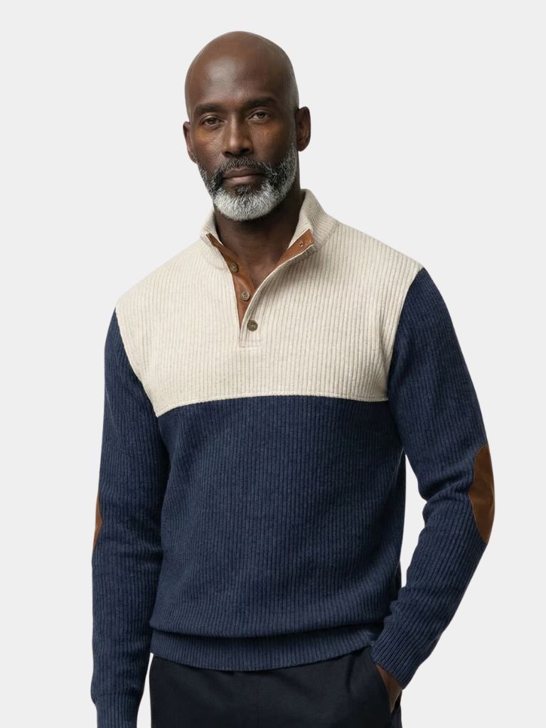 Retro pullover i fløjl med høj krave