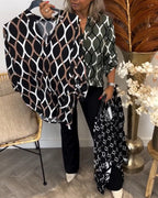 Casual langærmet bluse med print