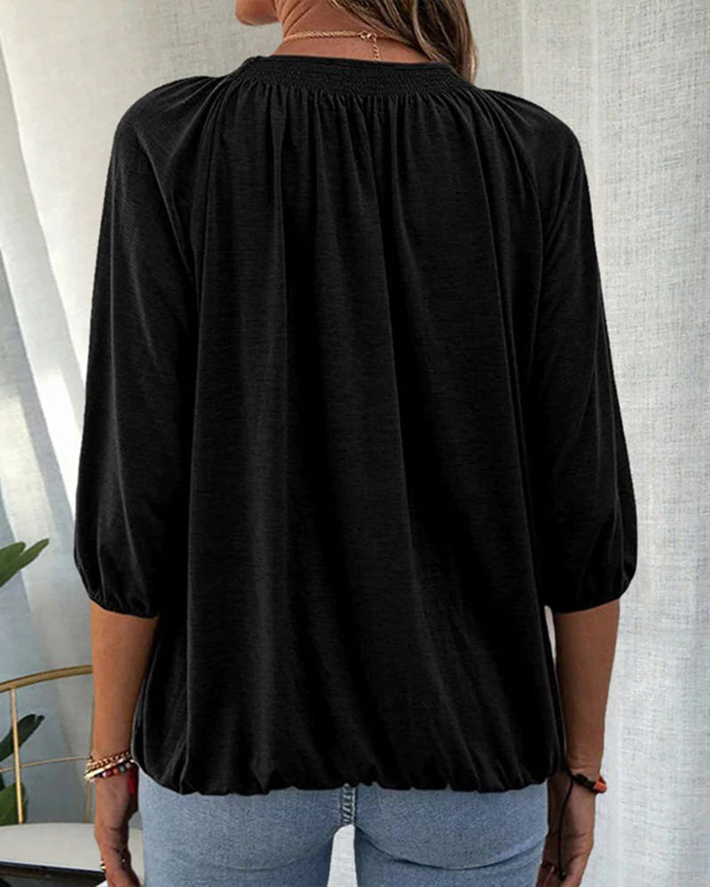 Ilse | T-shirt med rund hals og 3/4-ærmer